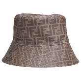 フェンディ ズッカ ハット サイズ:M ブラウン レザー キャンバス レディース FENDI 【中古】